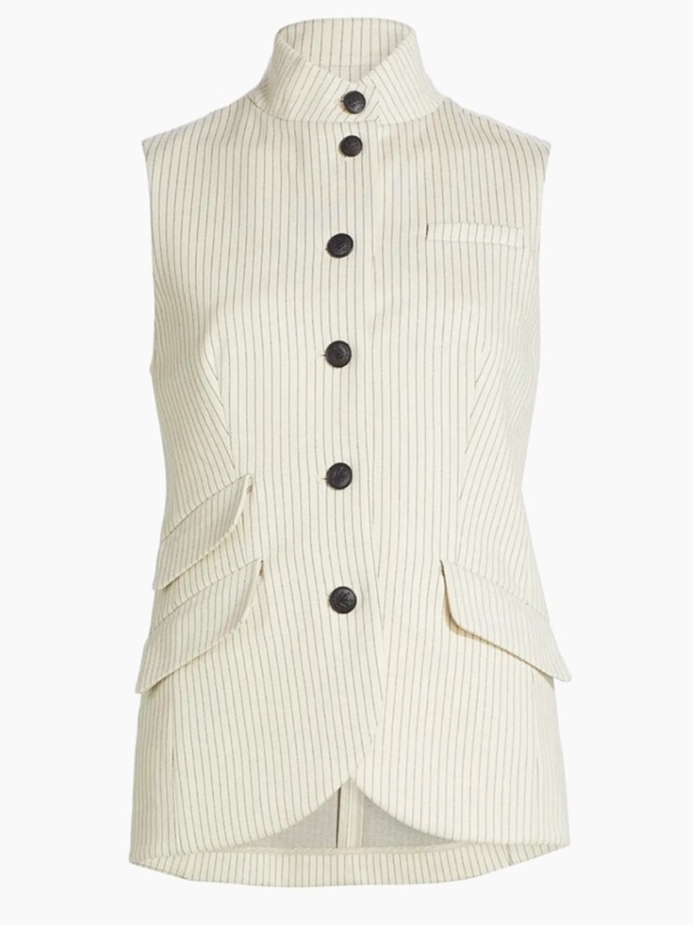 Rag & Bone Slade Ponte Vest Ivory Stripe SIZE S